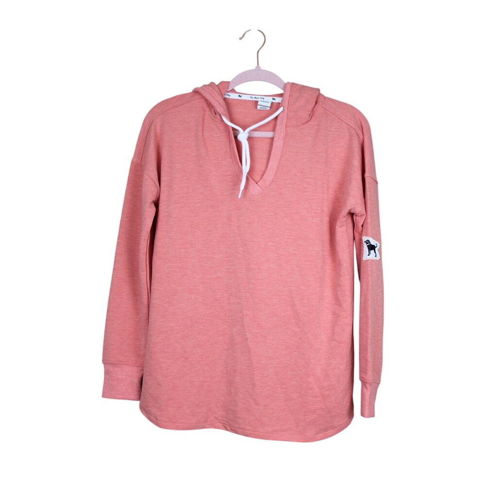 The Black Dog Orange V-neck Long Sleeve Casual Tunic Hoodie Size XS